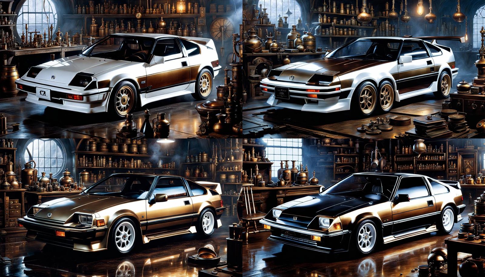 Bronze Honda CRX in Alchemist's Dark Lab