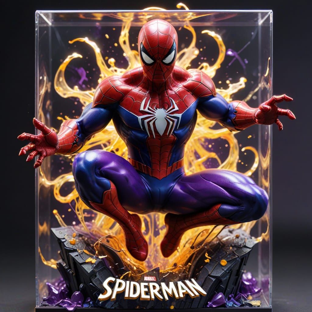 Vibrant Spiderman Action Figure in Dynamic Pose