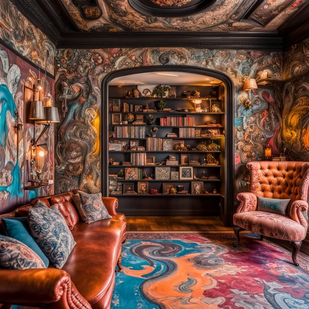 Art Deco Graffiti Artist's Maximalist Studio Apartment