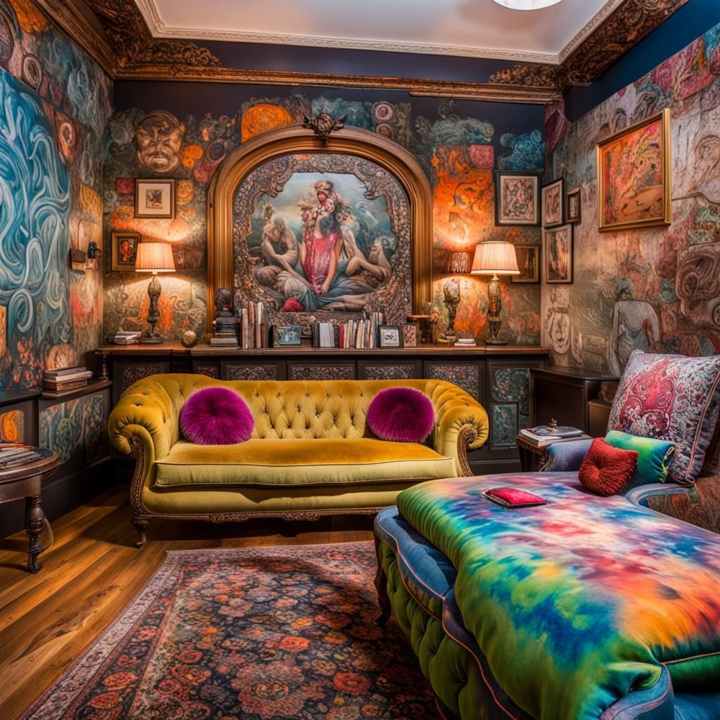 Graffiti Artist's Art Deco Basement Studio