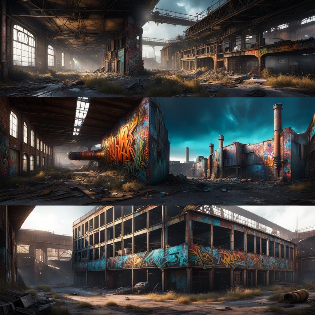 Graffiti Art in Abandoned Industrial Site