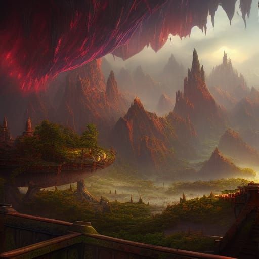 Fantastical Matte Painting with Intricate Details
