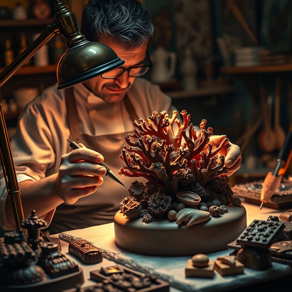 Chocolate Coral Reef Sculpture by Master Chocolatier