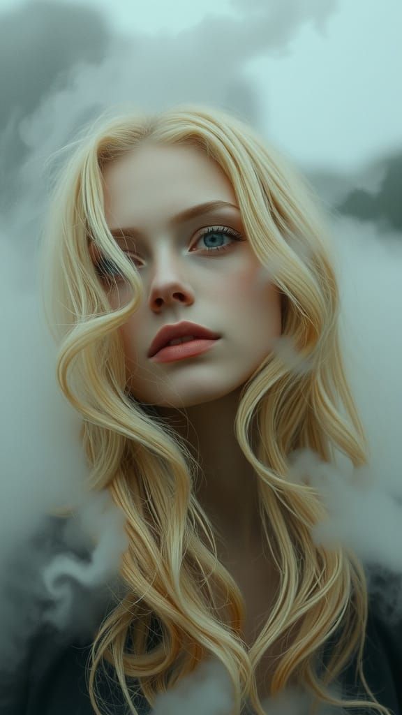 Ethereal Goddess Emergeing from Misty Vapor