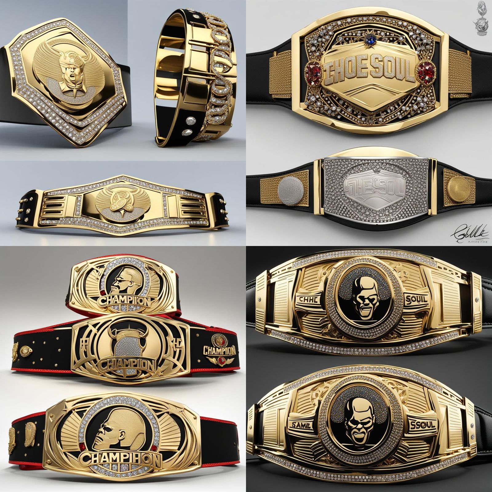 R&B Singer's Wrestling Championship Belt Design