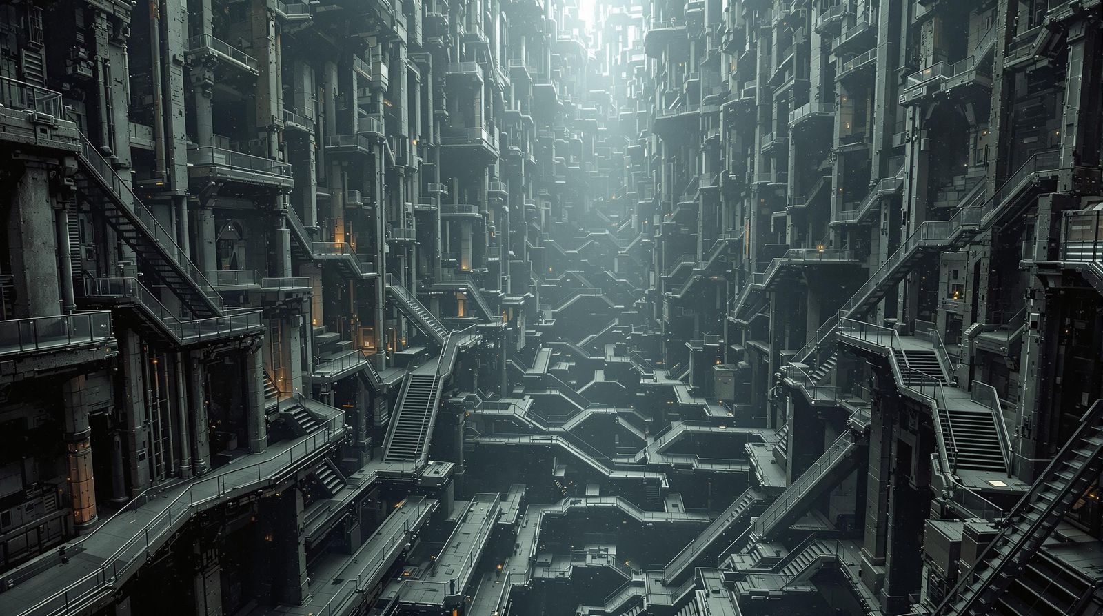 Ethereal Dystopian Megastructure in Impossible Geometry