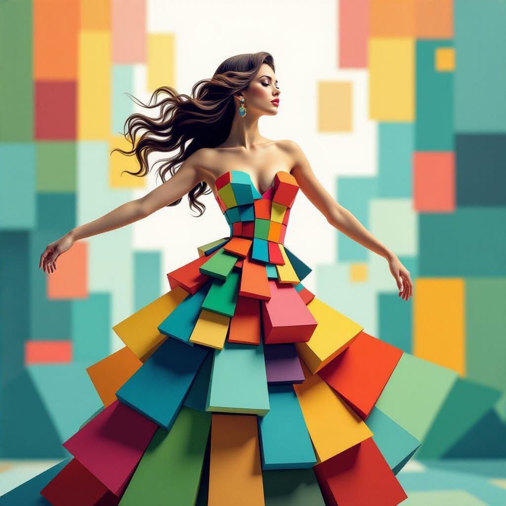 Geometric Woman in Ultra Realistic Style