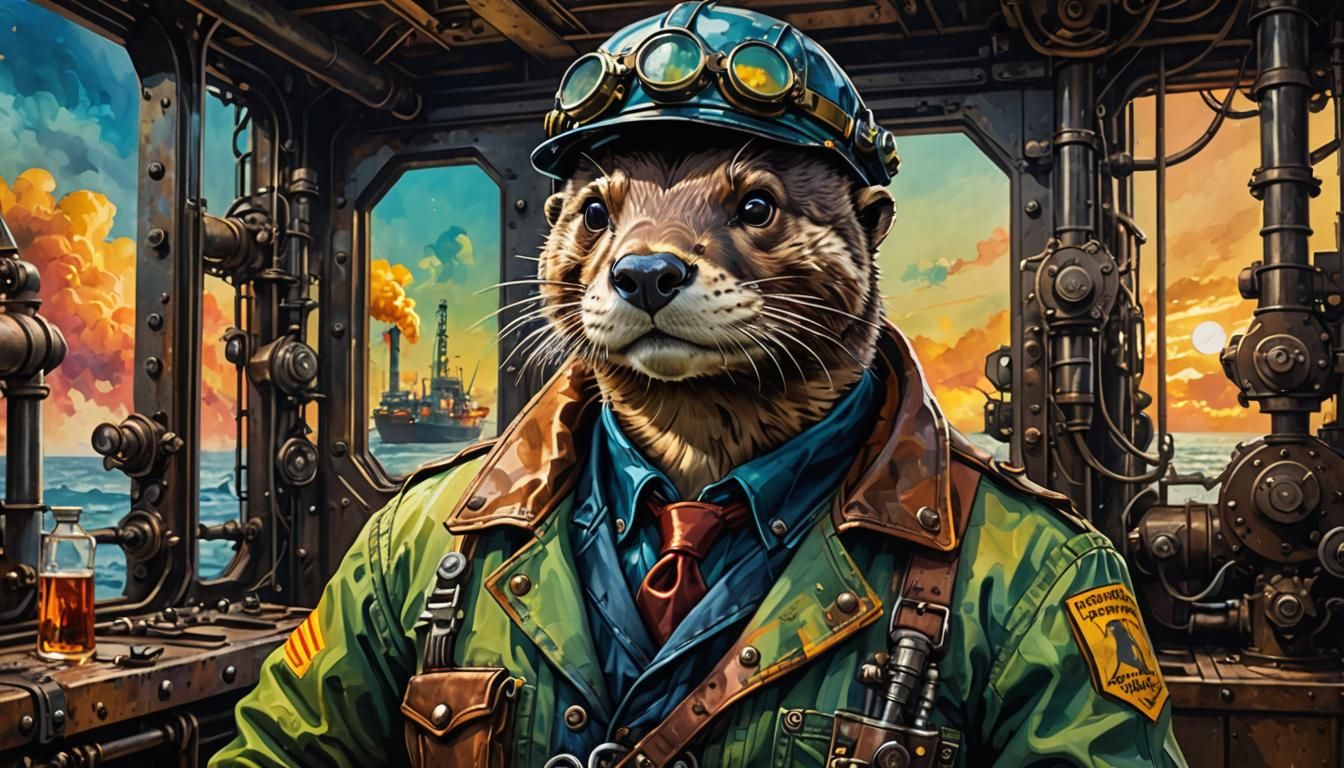 Otter Oil Rig Worker