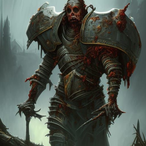 Rotting Zombie Knight in Detailed Matte Painting