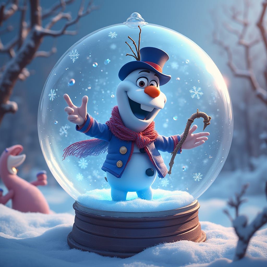 Olaf as Hyper-Powered Snow Genie in Winter Wonderland