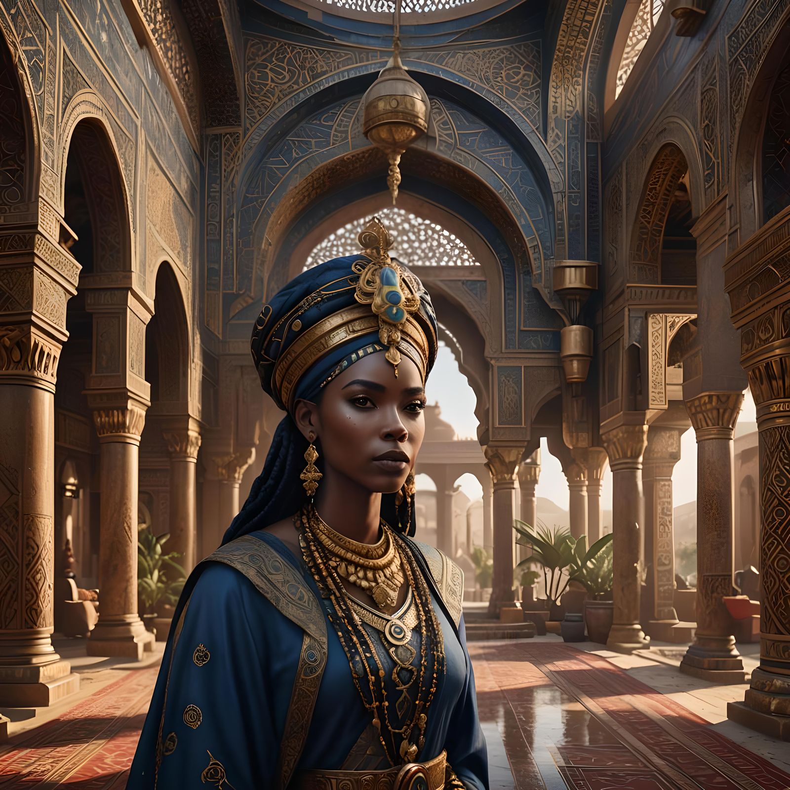 African Queen in Arabic Palace Concept Art