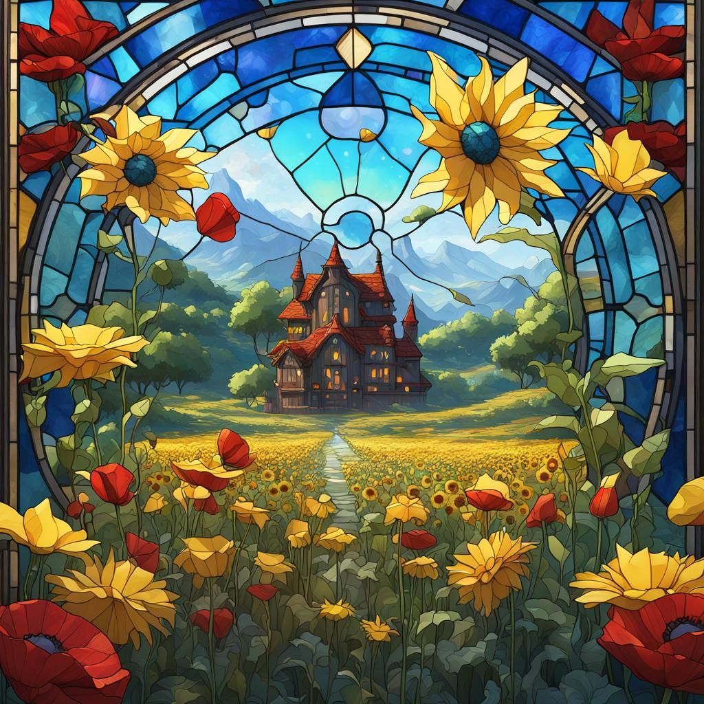 Pikachu Stained Glass Dreamcatcher in 3D