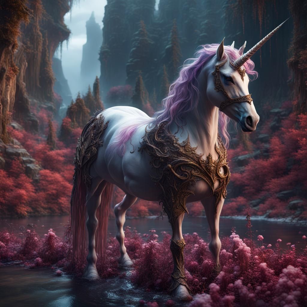 Unicorn Death Funeral: Detailed Matte Painting