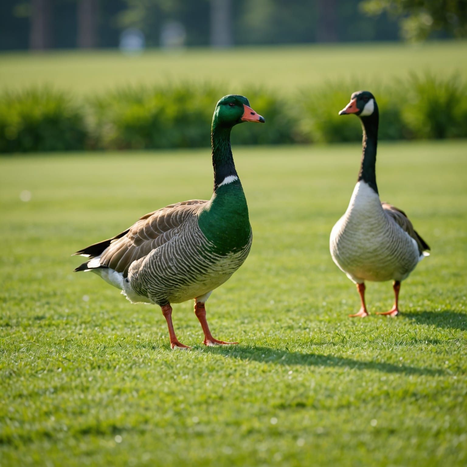 Geese Golfing in Green: Professional Photography