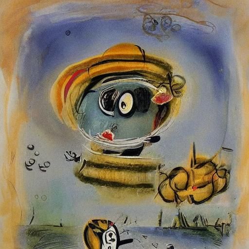 Mouse with Beard of Money in Surrealist Dreamscape