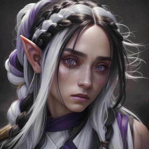 Half-Elf Monk Portrait in Ambient Light