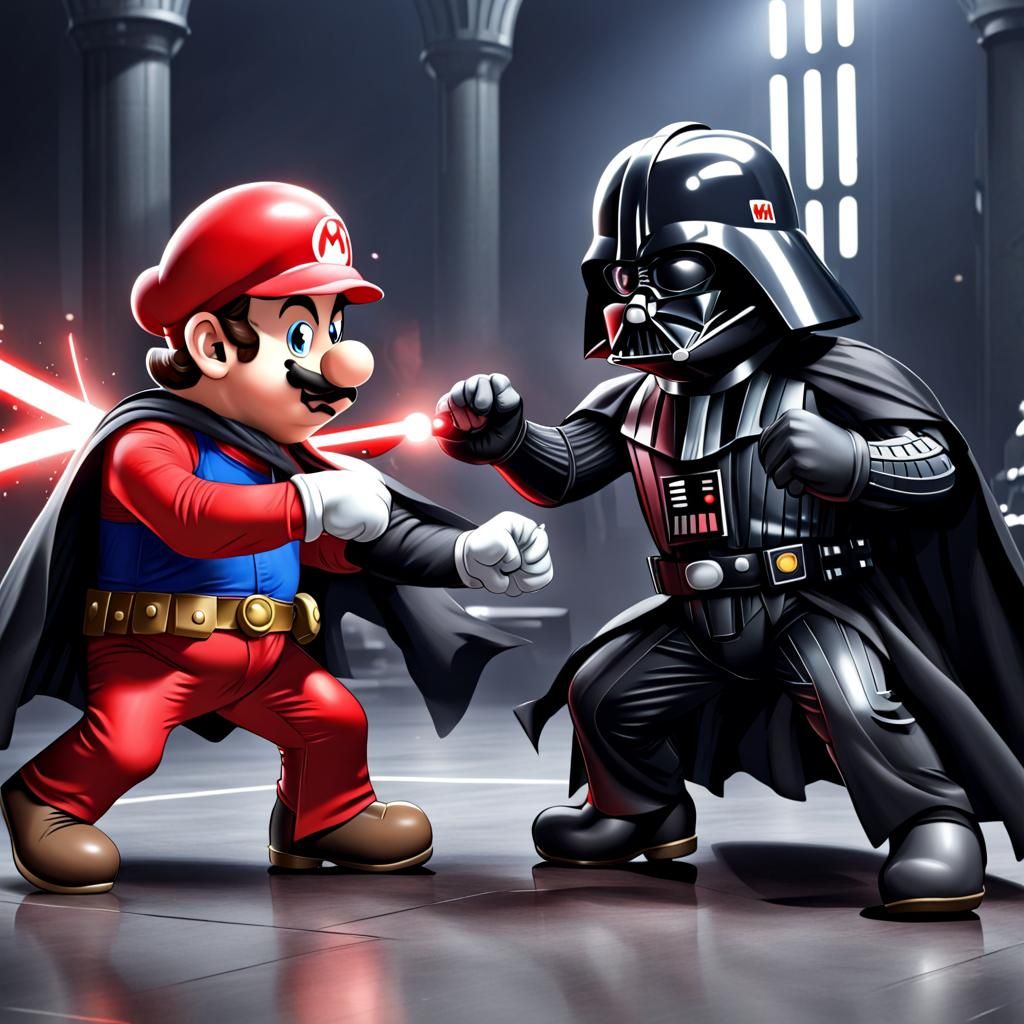 Darth Vader vs Mario Epic Battle