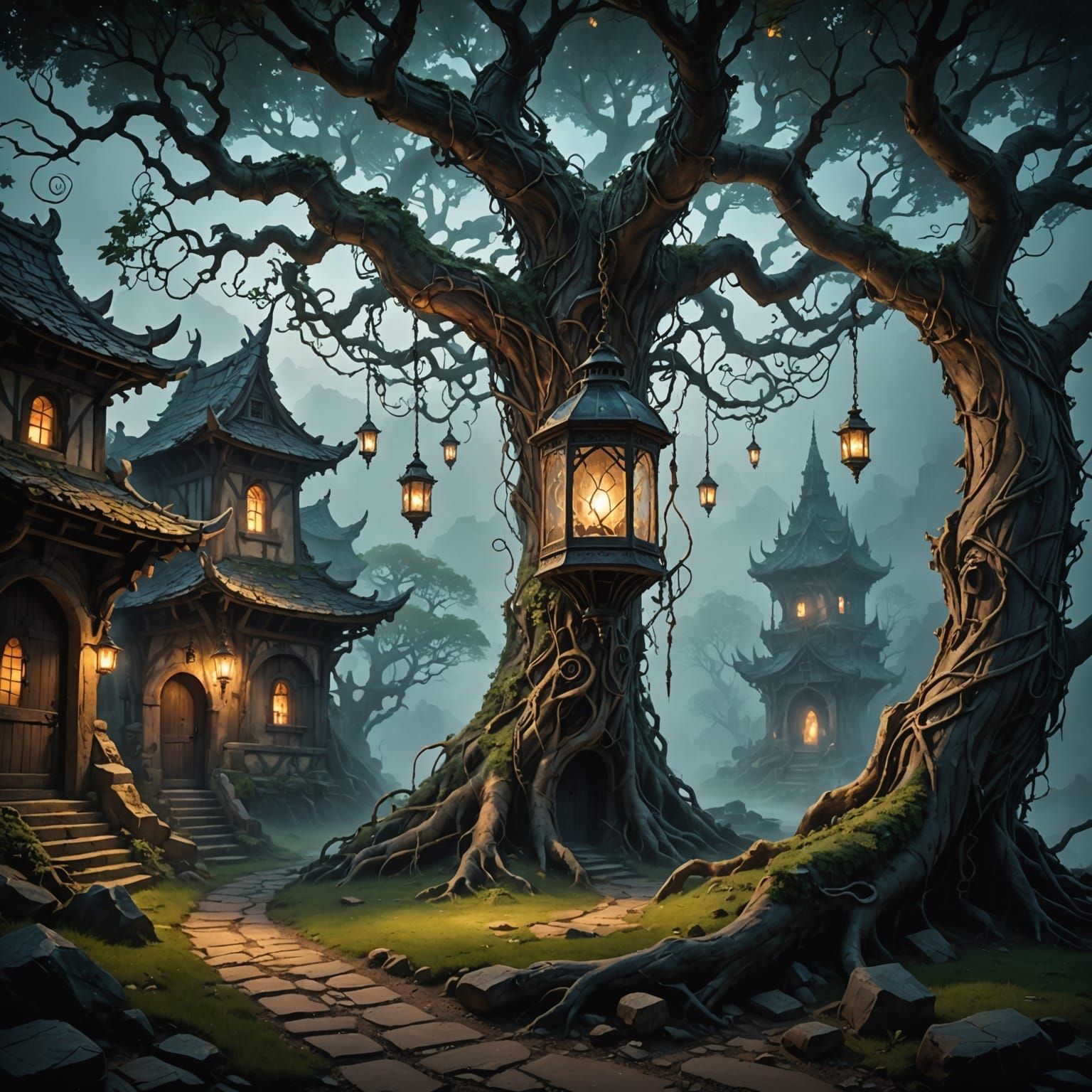 Ancient Lantern Illuminates Hidden Village in Otherworldly T...