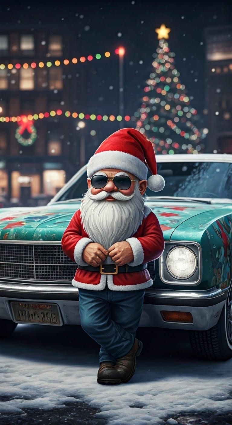 Rebel Santa Gnome in Grand Theft Auto Style