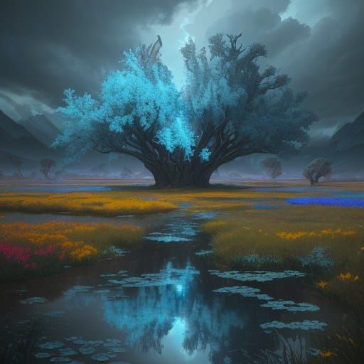 Majestic Doves in Ancient Forest