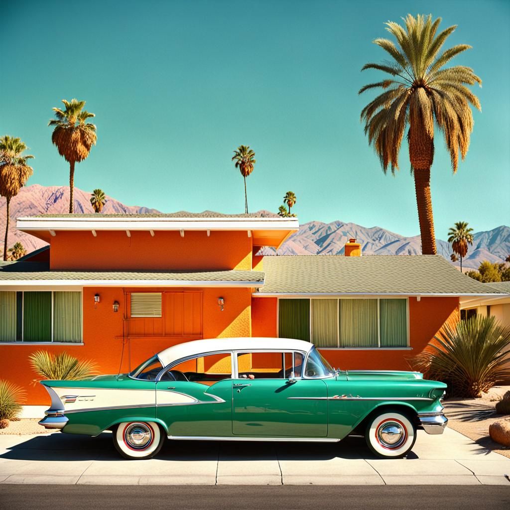 1960s Chevrolet Ad: Palm Springs, Retro Style