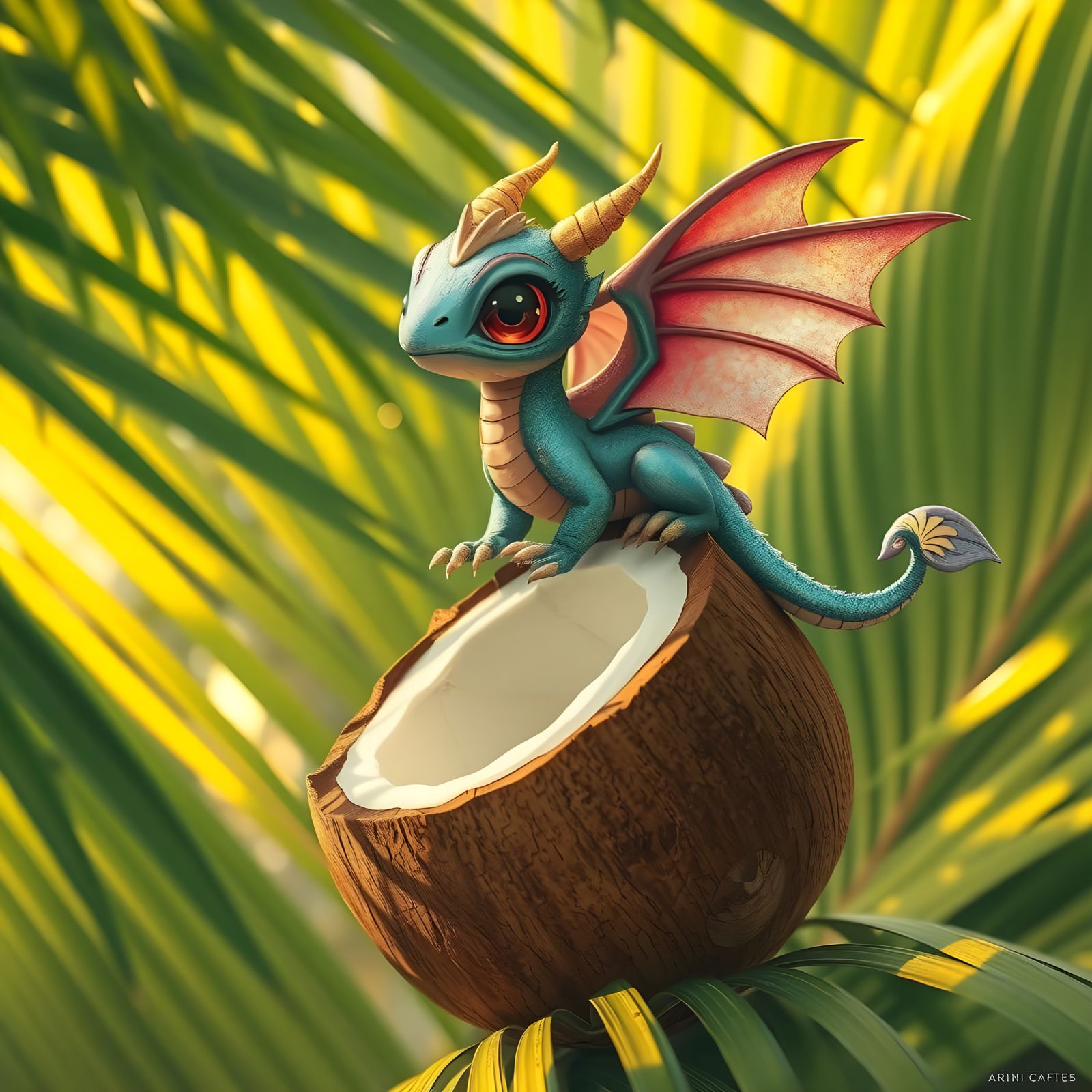 Textural Fusion: Tiny Dragon and Coconut