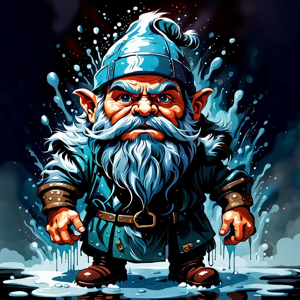 Giant Icelandic Dwarf in Maximalist Digital Painting