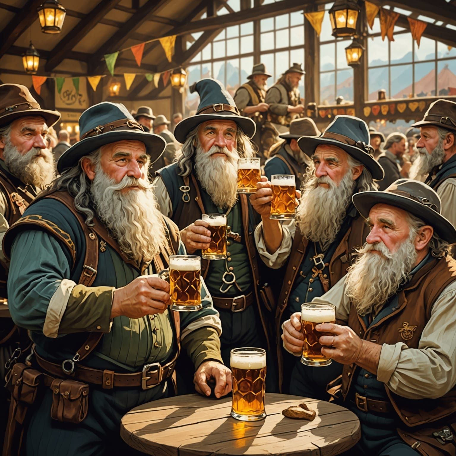 Tolkien Dwarfs Celebrate Oktoberfest