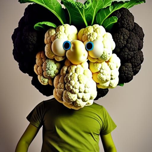 Hilarious Cauliflower Person Generated by AI