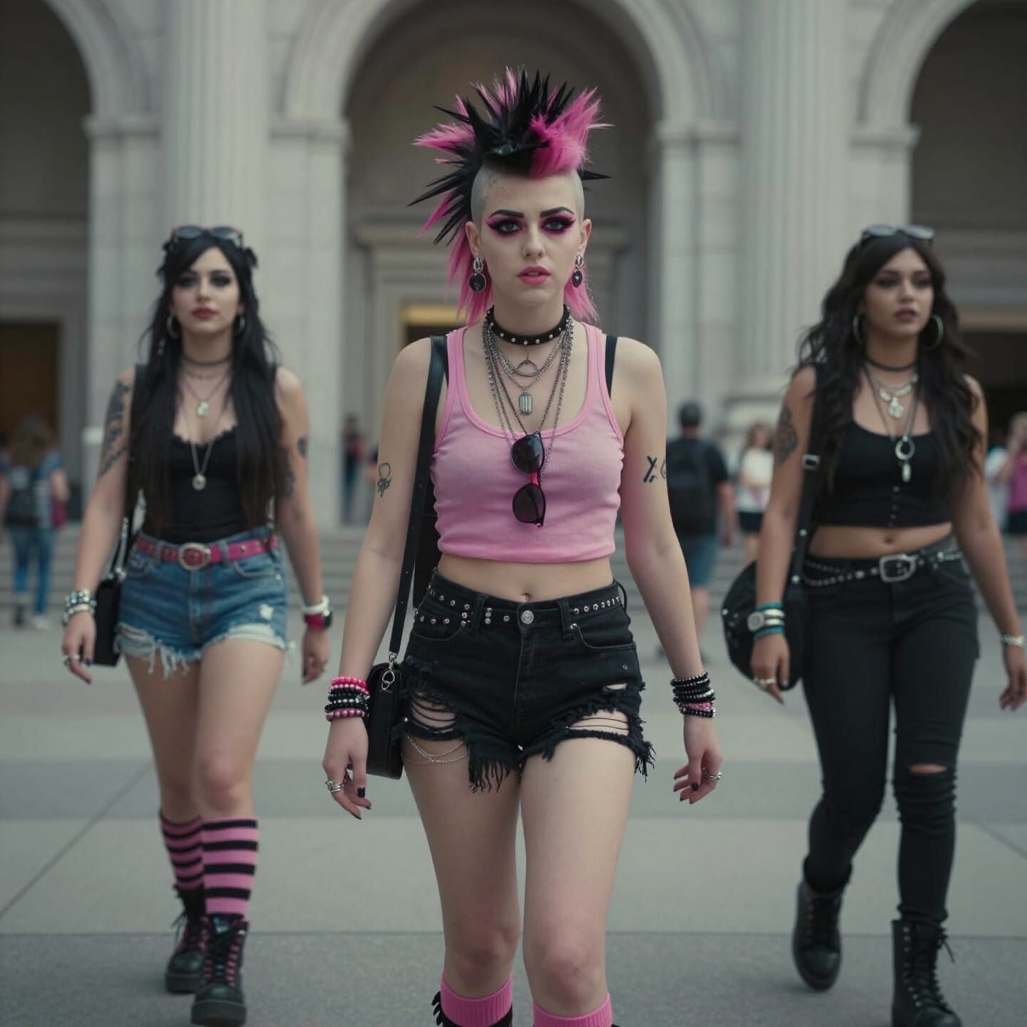 Punk Girl in Los Angeles Library