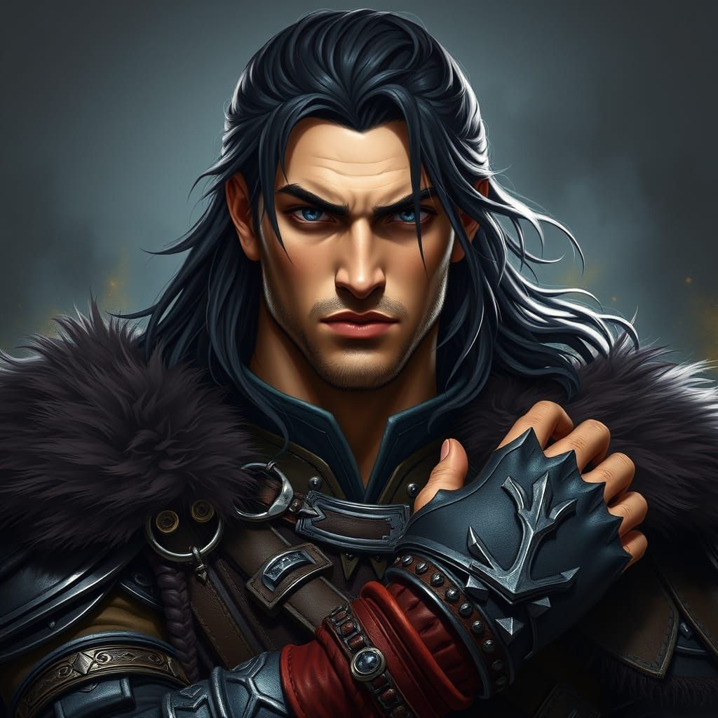 Prince Kaelen Portrait in Art Nouveau Style