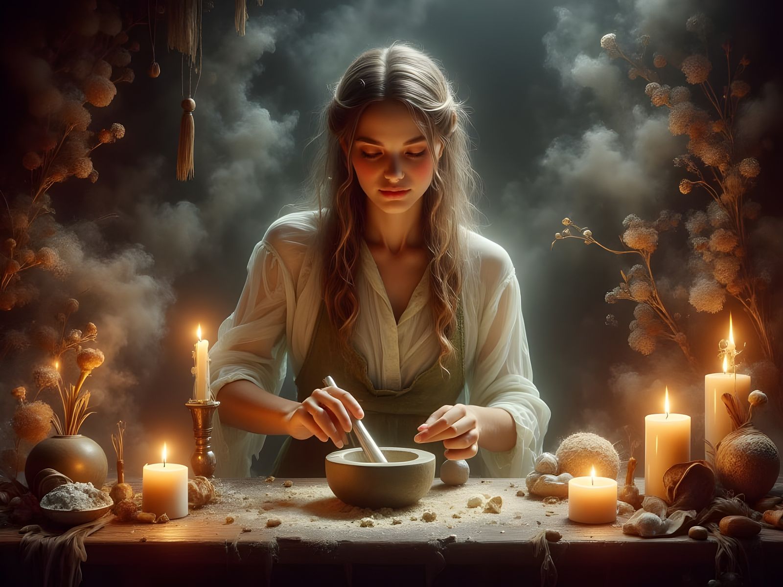 Norse Goddess Eir Preparing Medicine