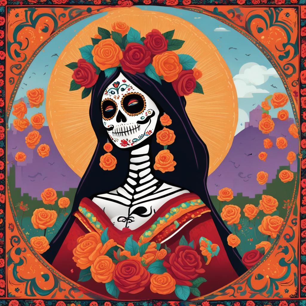 Mexican Holiday Celebration in Anime Style