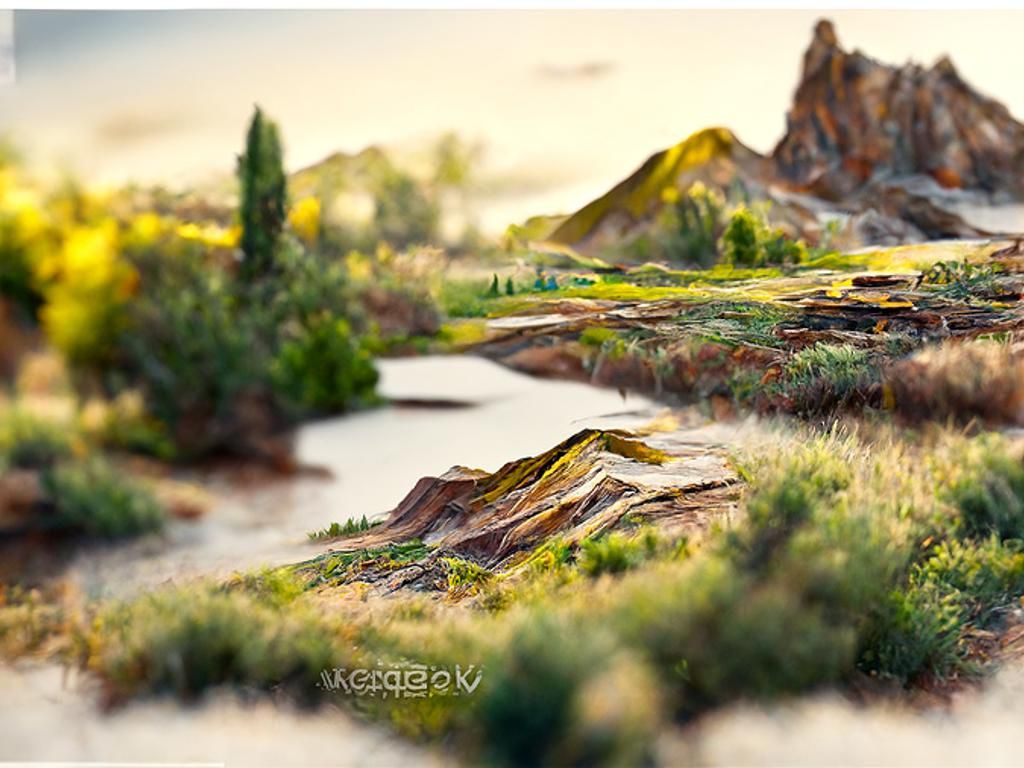 Detailed Landscape Vista in Process Art Style