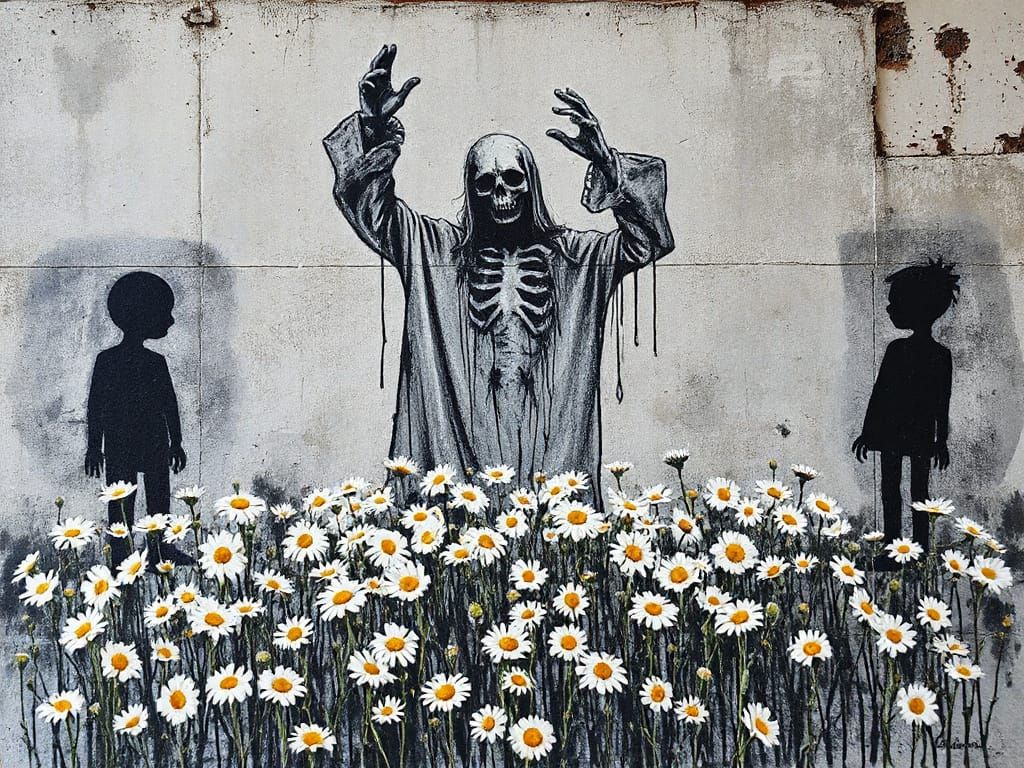 Disturbing Revelation in Daisy Field, Urban Art Style