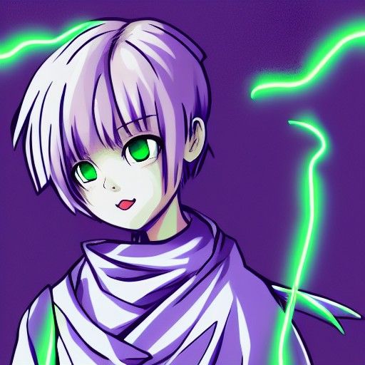 Energetic Anime Girl Mage in Cell-Shaded Style