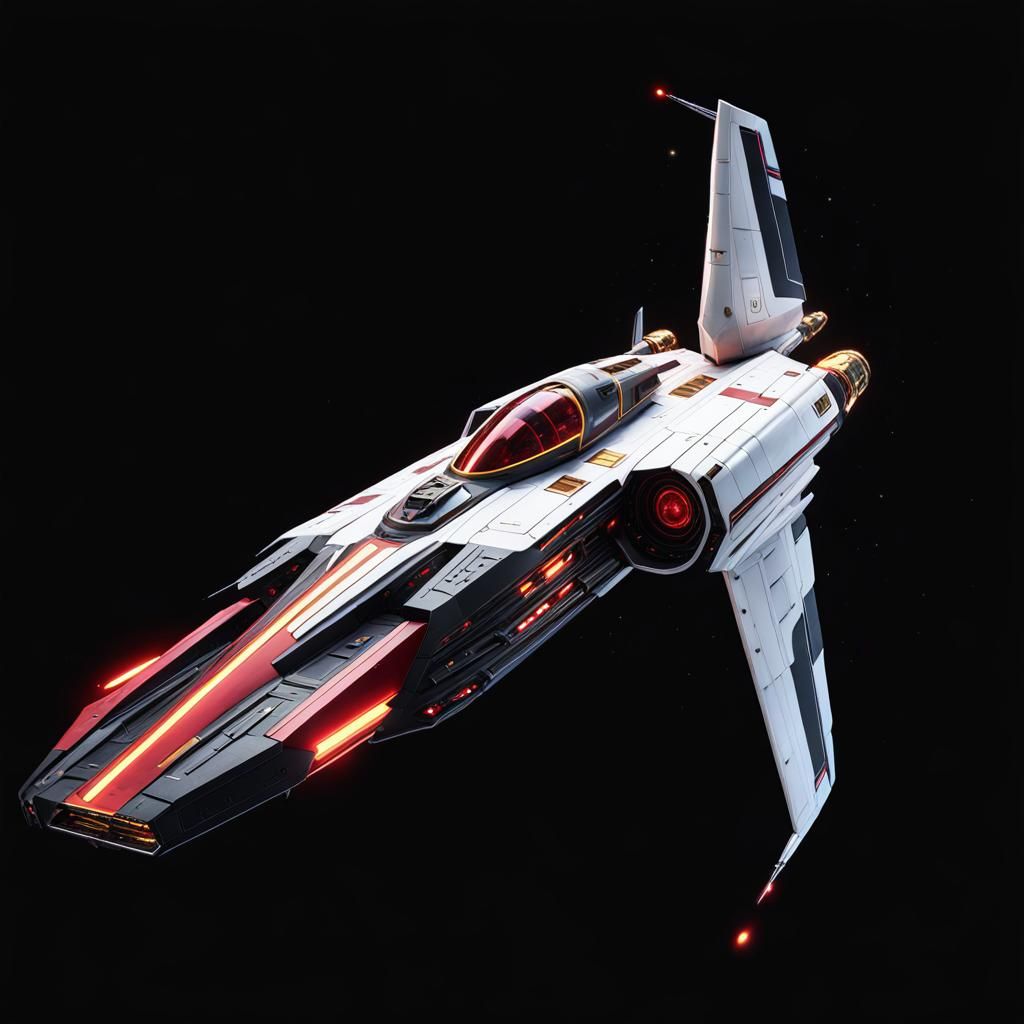 Epic Spaceship Battle in Nebula, Geometric Style