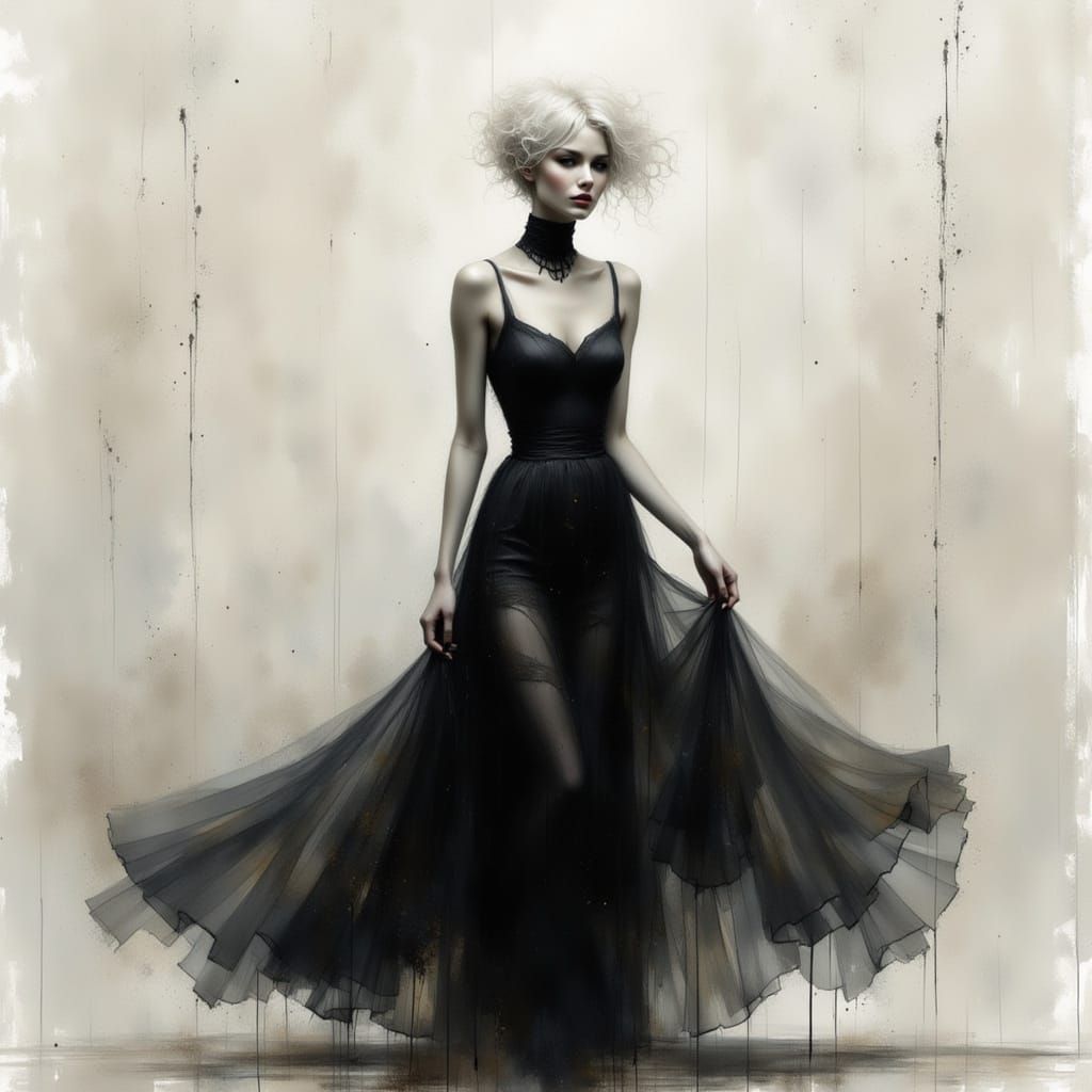 Ethereal Woman in Iridescent Dreamscape, Digital Art