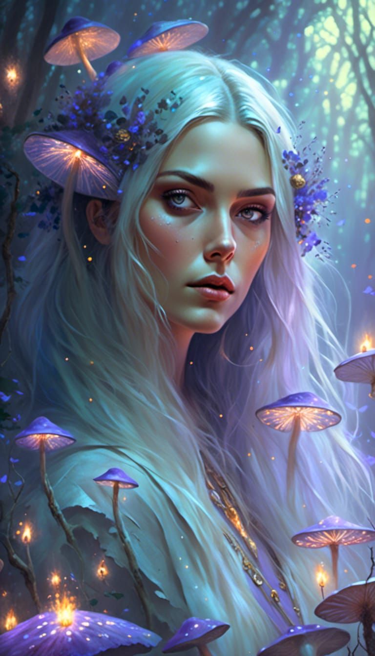 Enchanting Forest Sorceress in Whimsical Concept Art