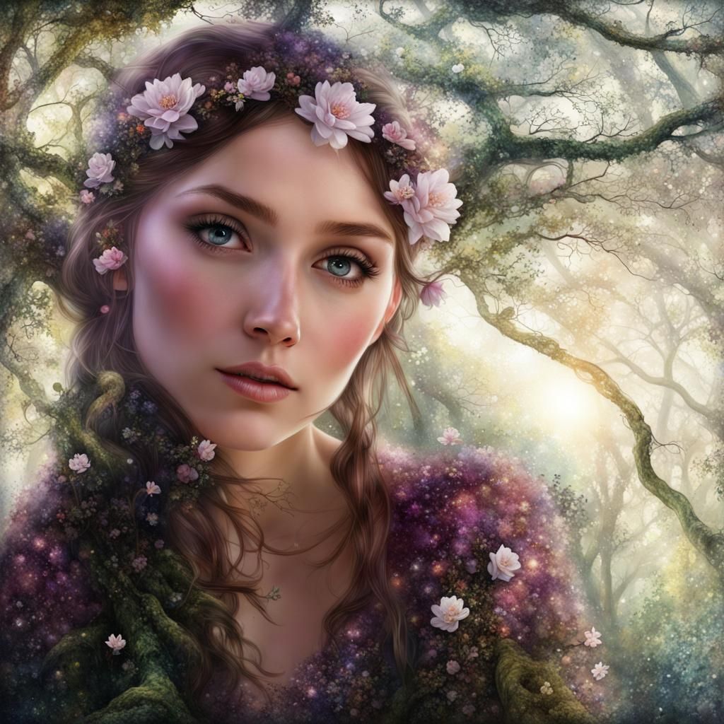 Enchanted Fairy in Sparkling Forest