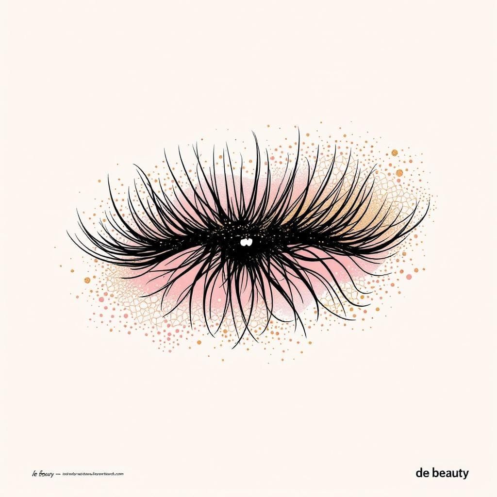 Elegant Logo Design with Stylized Eyelash in Pastel Hues