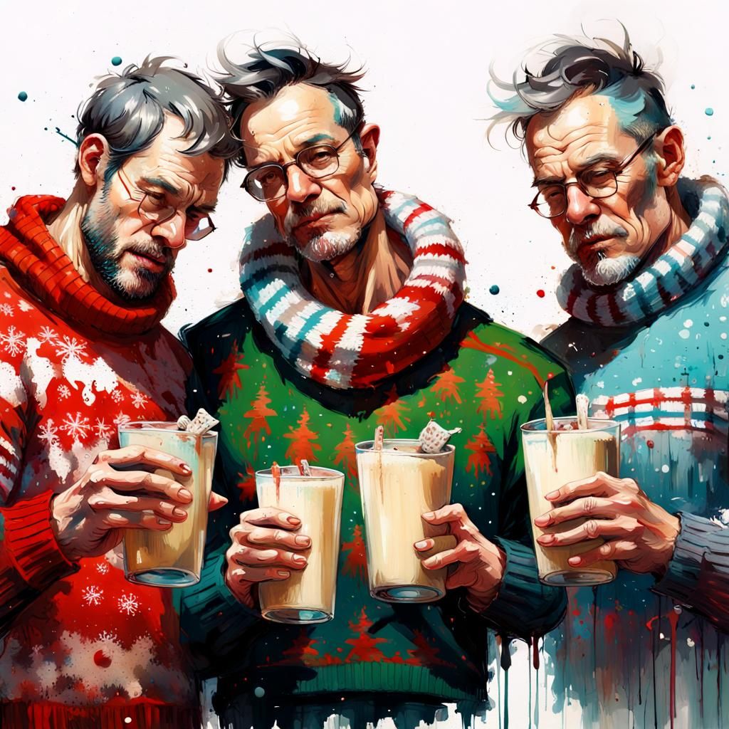 Muscular Men in Ugly Sweaters: Speedpaint Fine Art