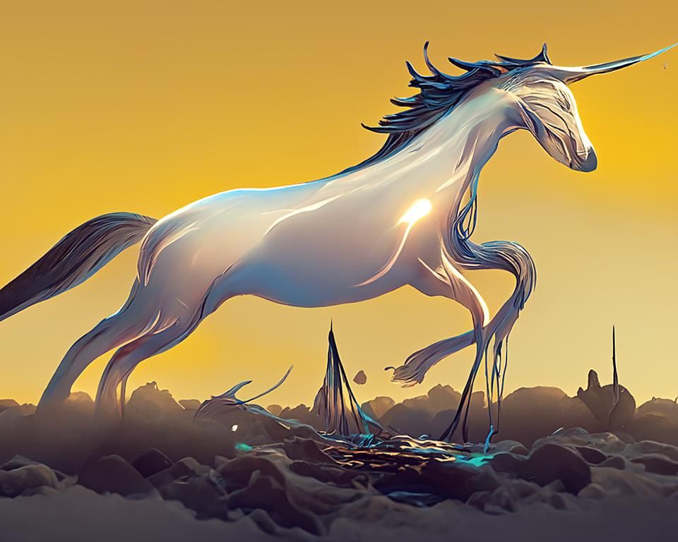 Pearled Unicorn Digital Art in Unreal Engine 5