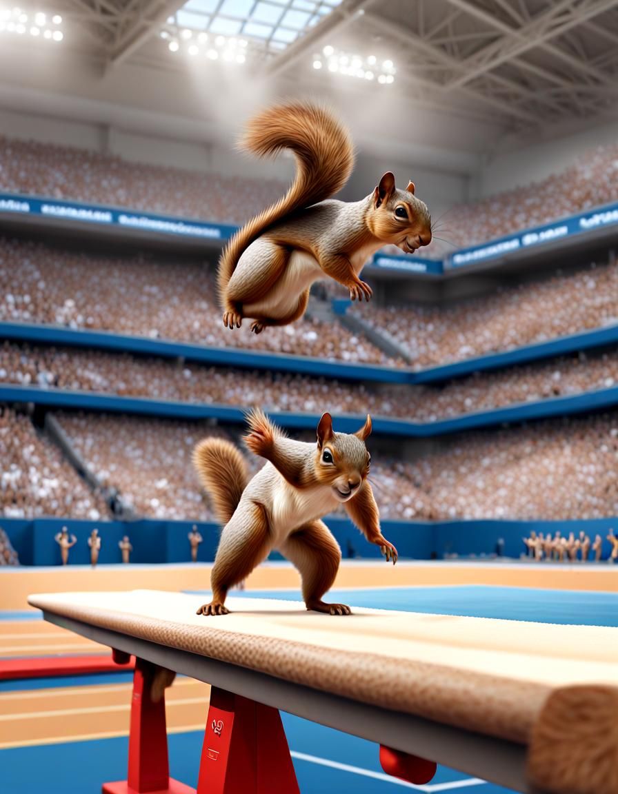 Squirrel Gymnasts Compete in Summer Olympics