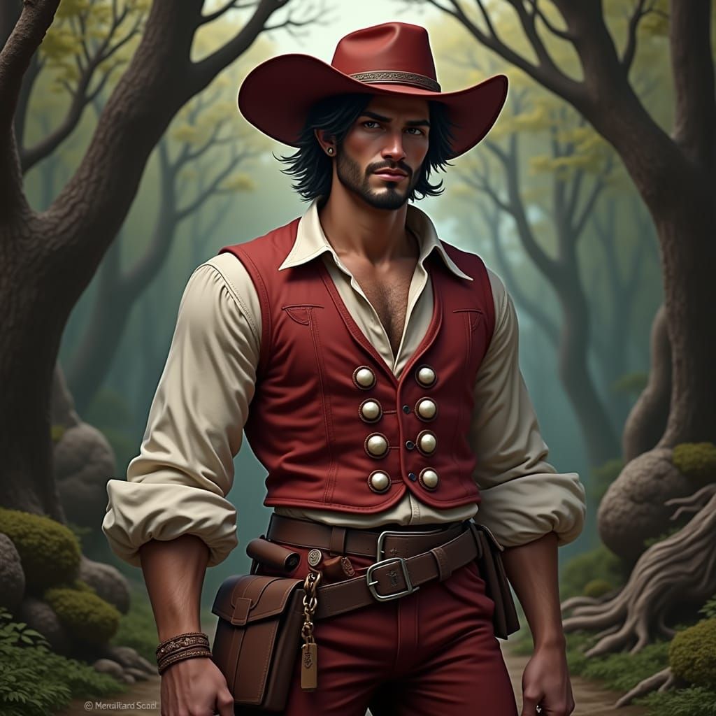 Fantasy Journeyman in Ancient Forest