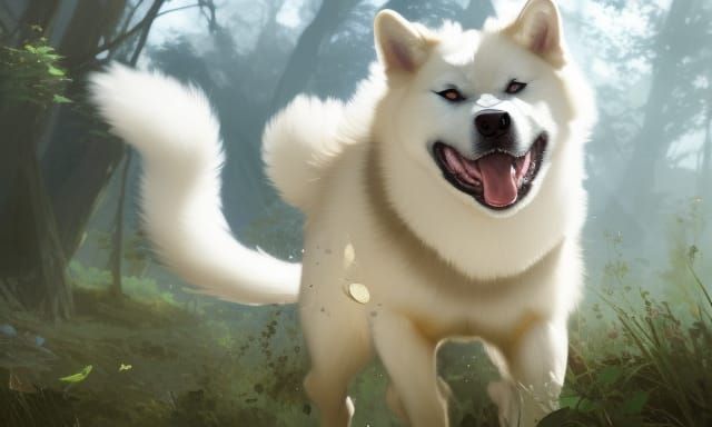 Angry Akita Inu Ready to Attack