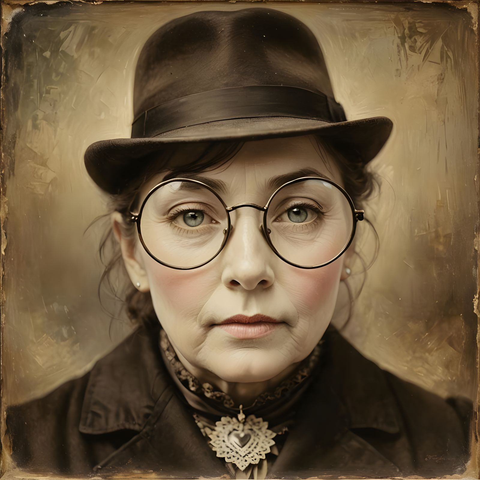 Victorian Heart in Pastel Colors, Impasto Painting