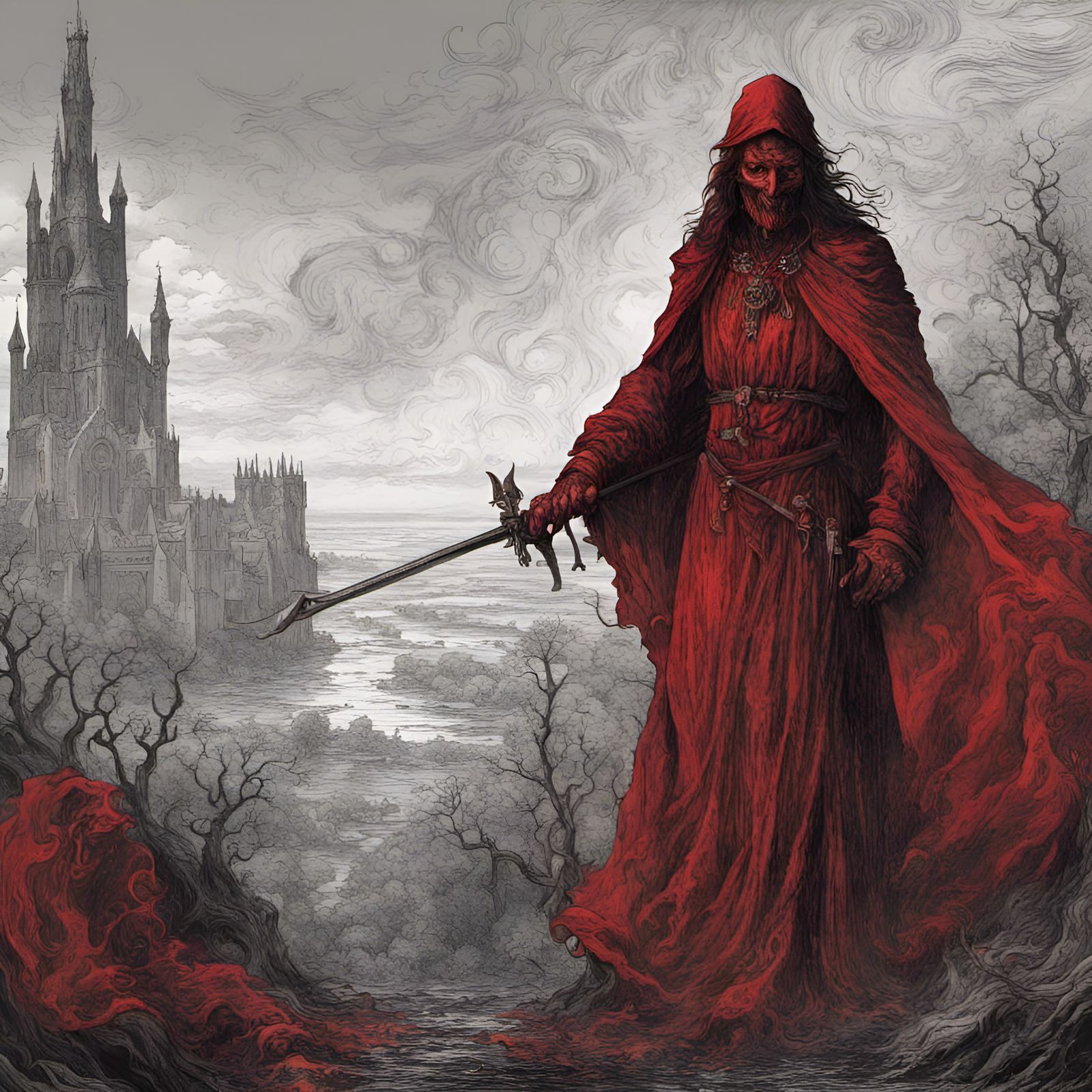 Mystic Medieval Book Cover in Black Metal Style