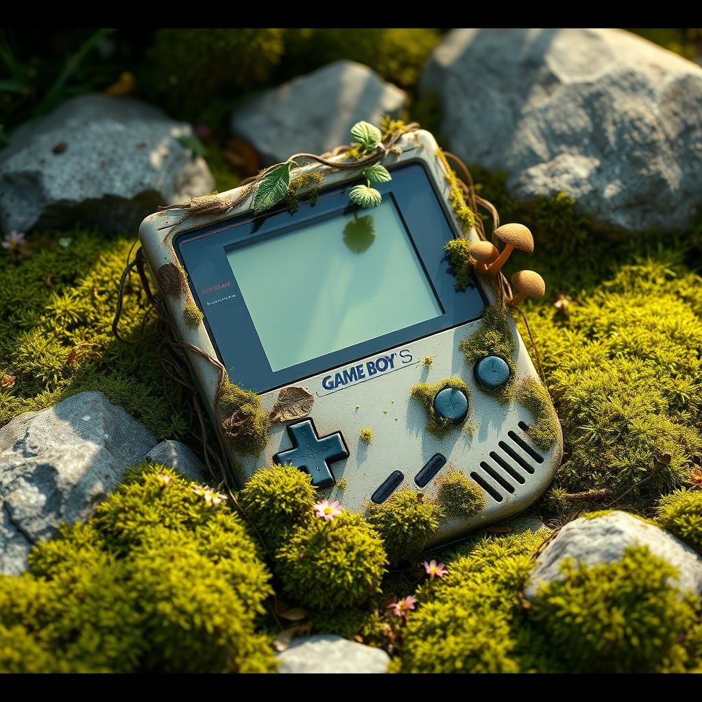 Game Boy, overgrown with nature🍃🍂