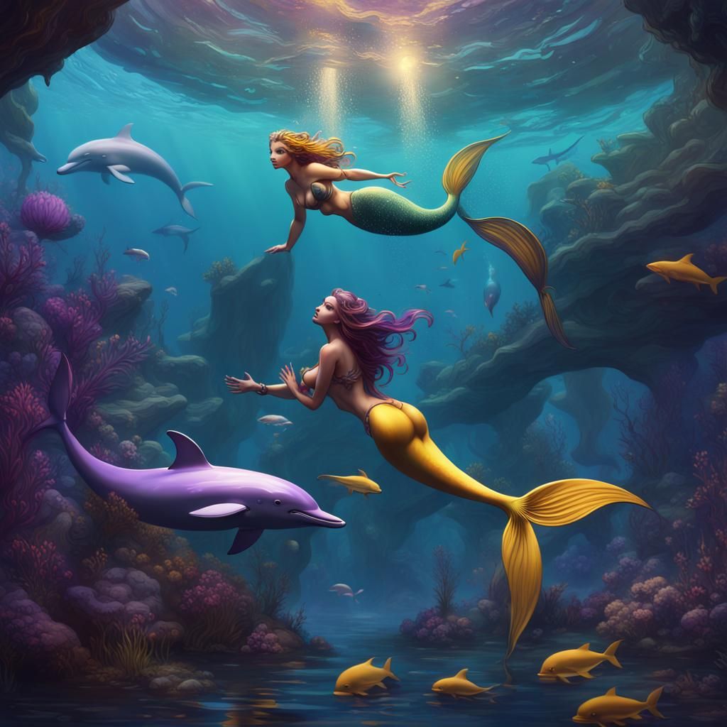 Mermaids and Dolphins: A Dark Fantasy Masterpiece